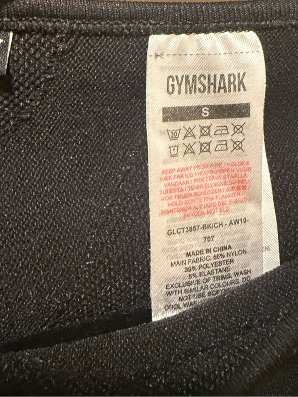 Gymshark Black Long Sleeve Cropped Performance Top - Picture 3 of 3